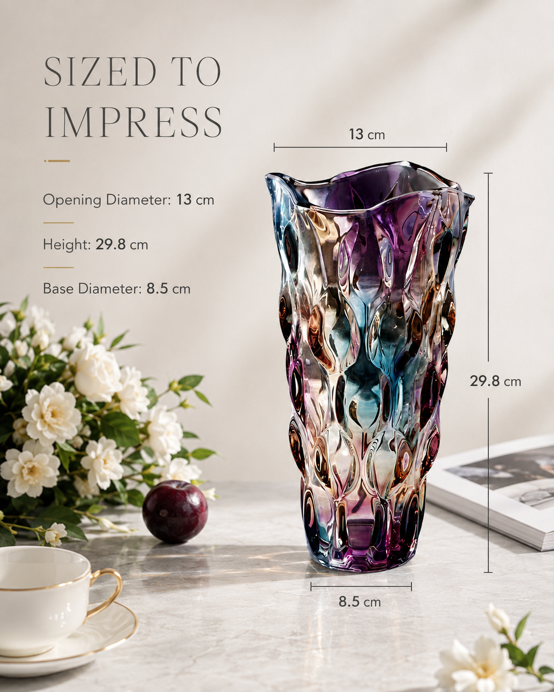 Aurora Prism Sculptural Vase
