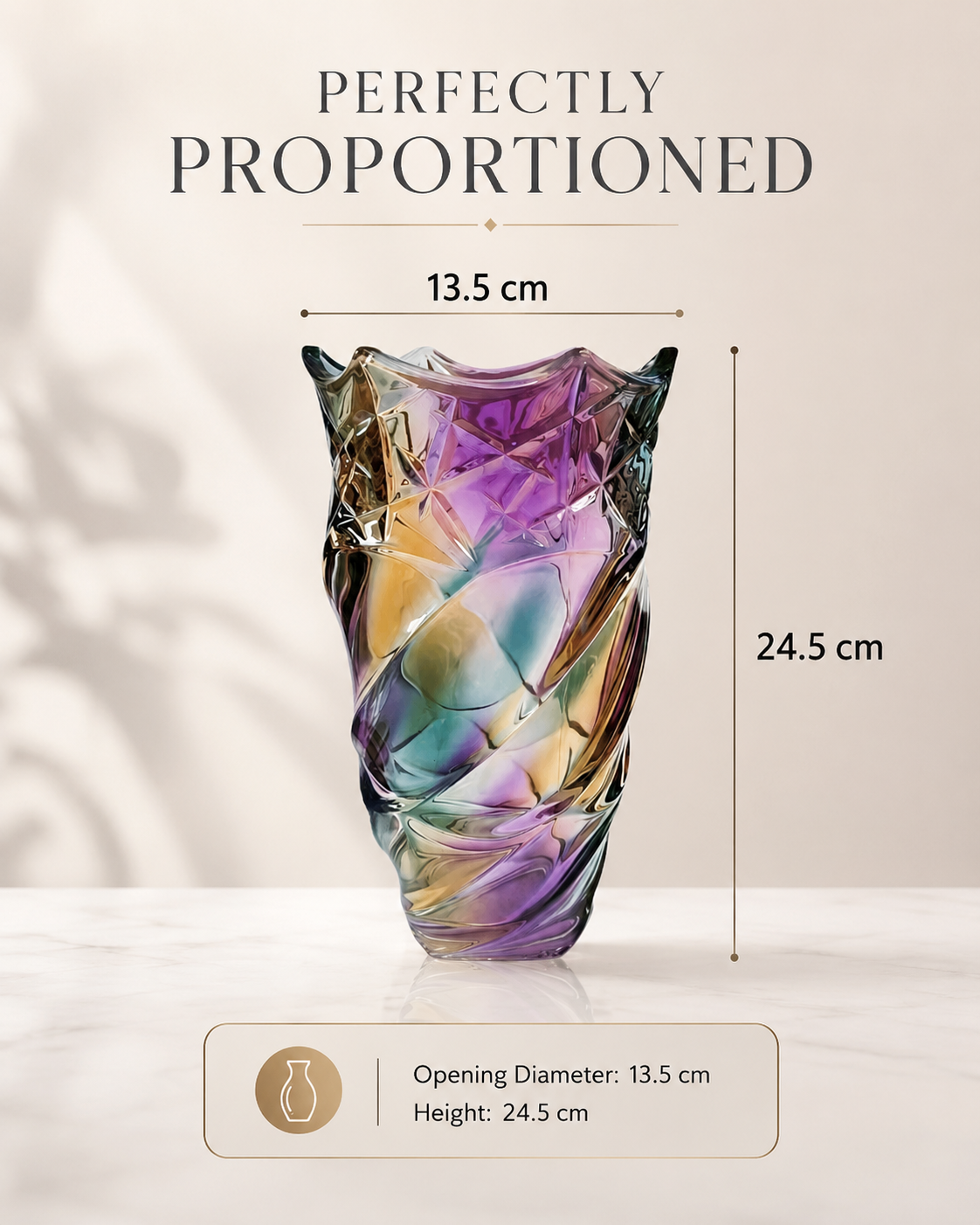 Aurora Prism Sculptural Vase