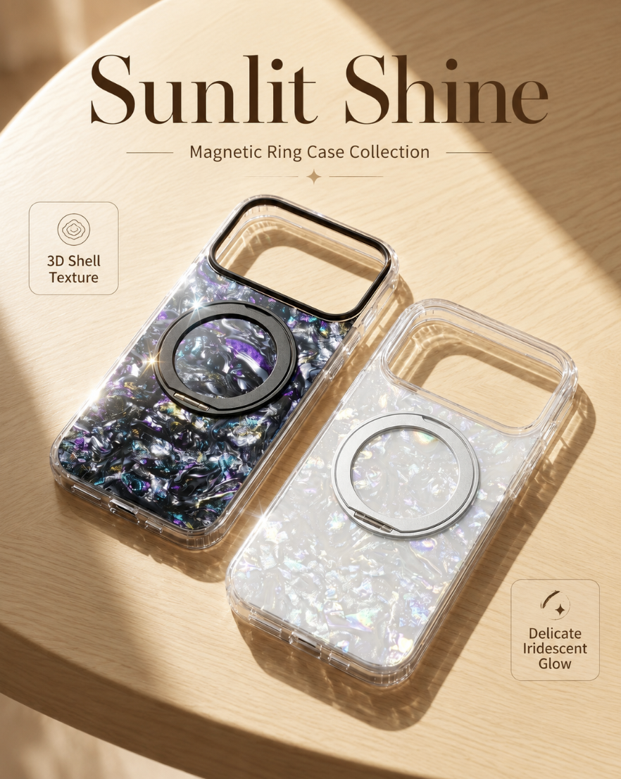 LustreShell Magnetic Ring Stand Case for iPhone