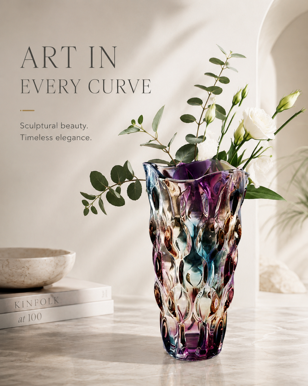 Aurora Prism Sculptural Vase