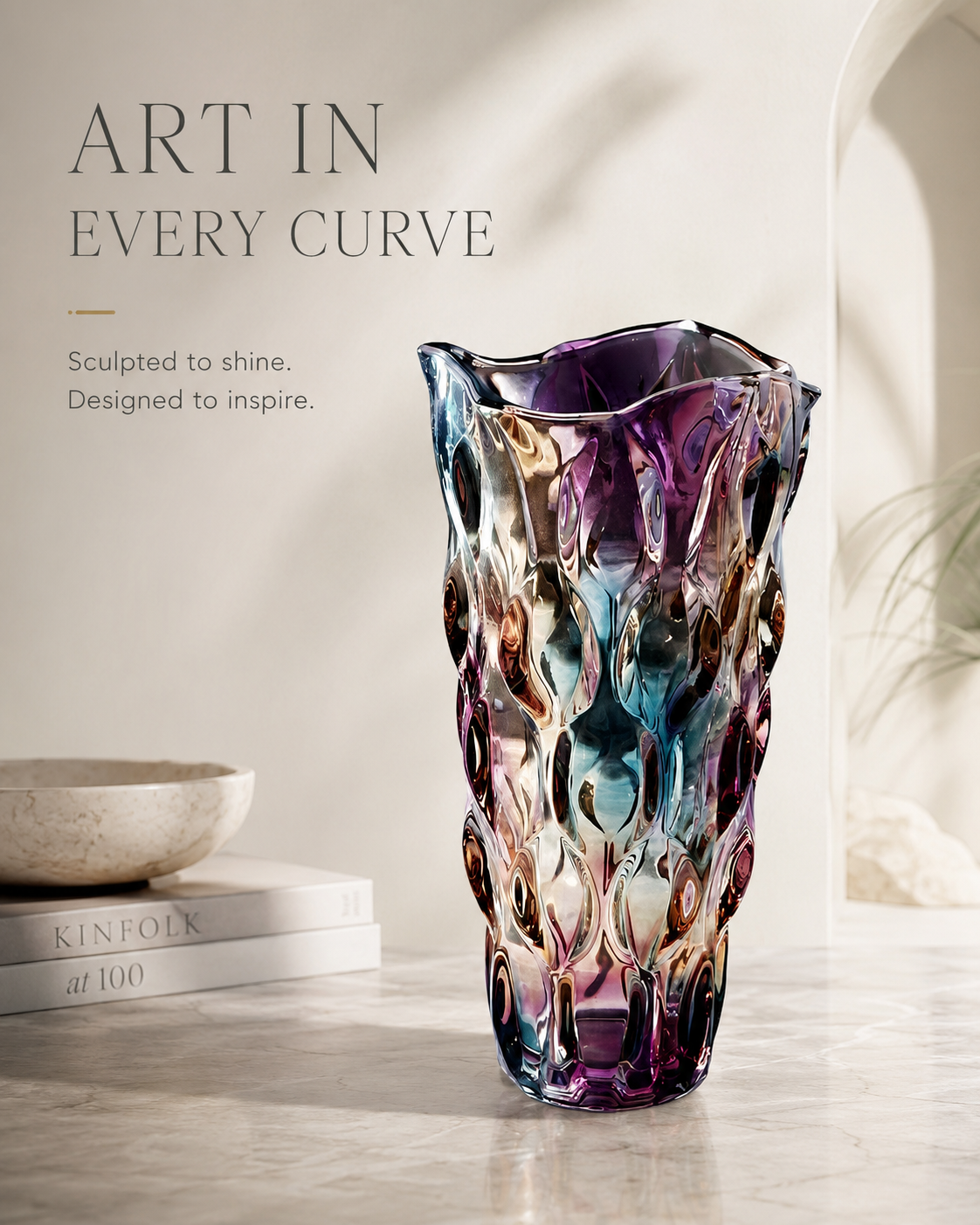 Aurora Prism Sculptural Vase