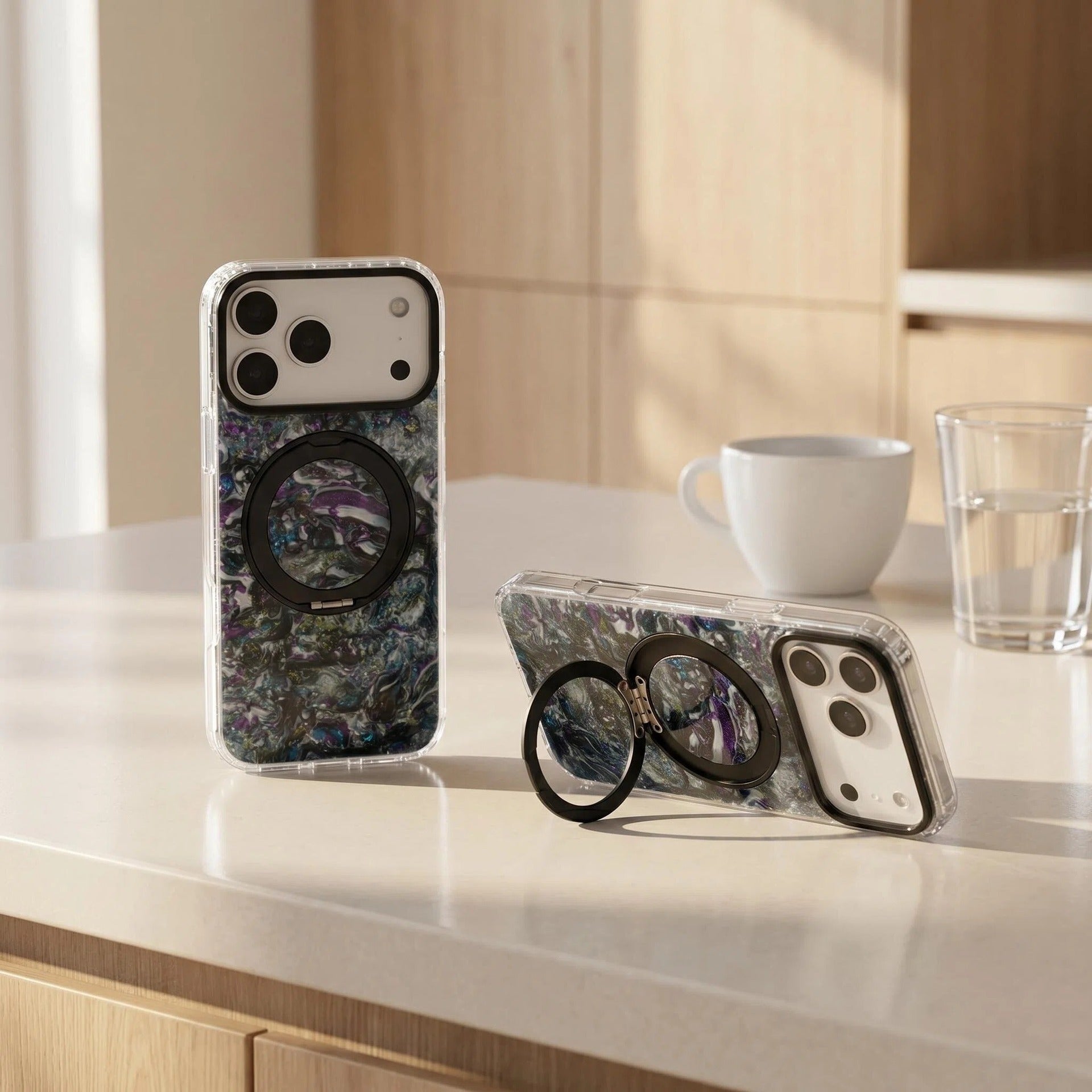 LustreShell Magnetic Ring Stand Case for iPhone