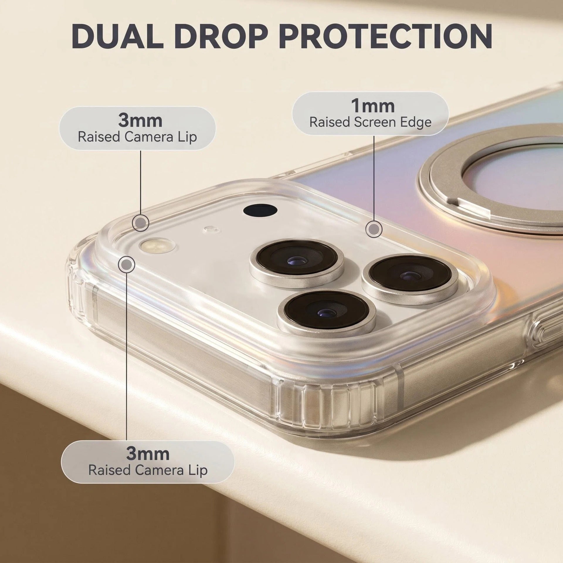 LustreShell Magnetic Ring Stand Case for iPhone